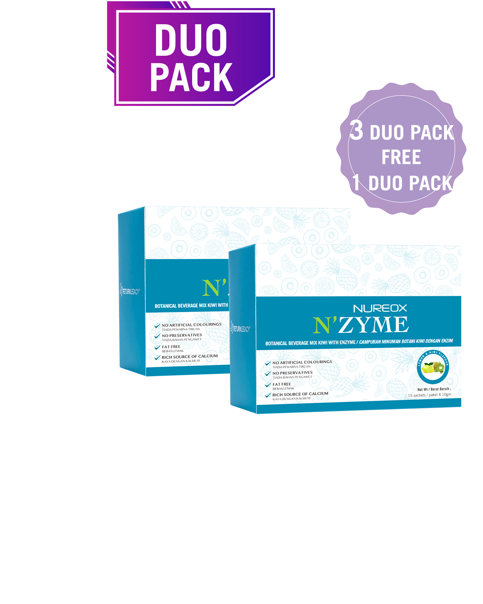 NUREOX N'zyme DUO PACK (3 FREE 1)